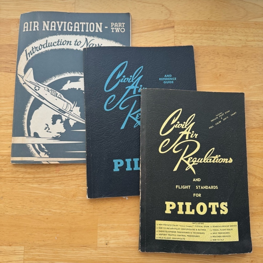 Vintage 1948 1955 1960 Civil Air Regulations & intro to Navigation Book Set of 3